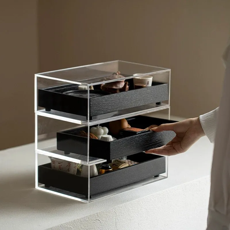 Acrylic Transparent Storage Cabinet Simple Home Artistic Decor Living Room Desktop Ornament Jewelry Necklace Storage And Display
