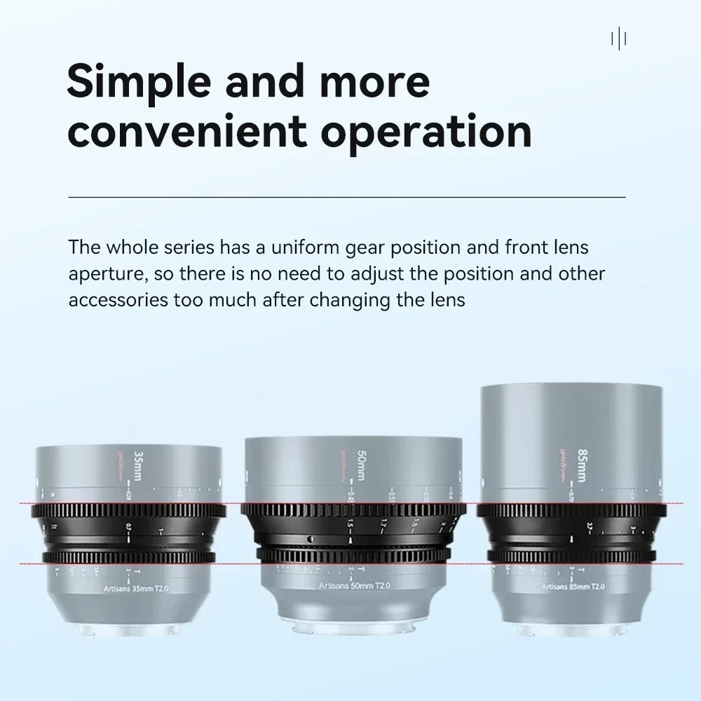 7artisans 35mm 50mm 85mm T2.0 Full Frame Cine Spectrum Lens For Sony E Leica SIGMA Nikon Z Canon EOS-R Cine Lens