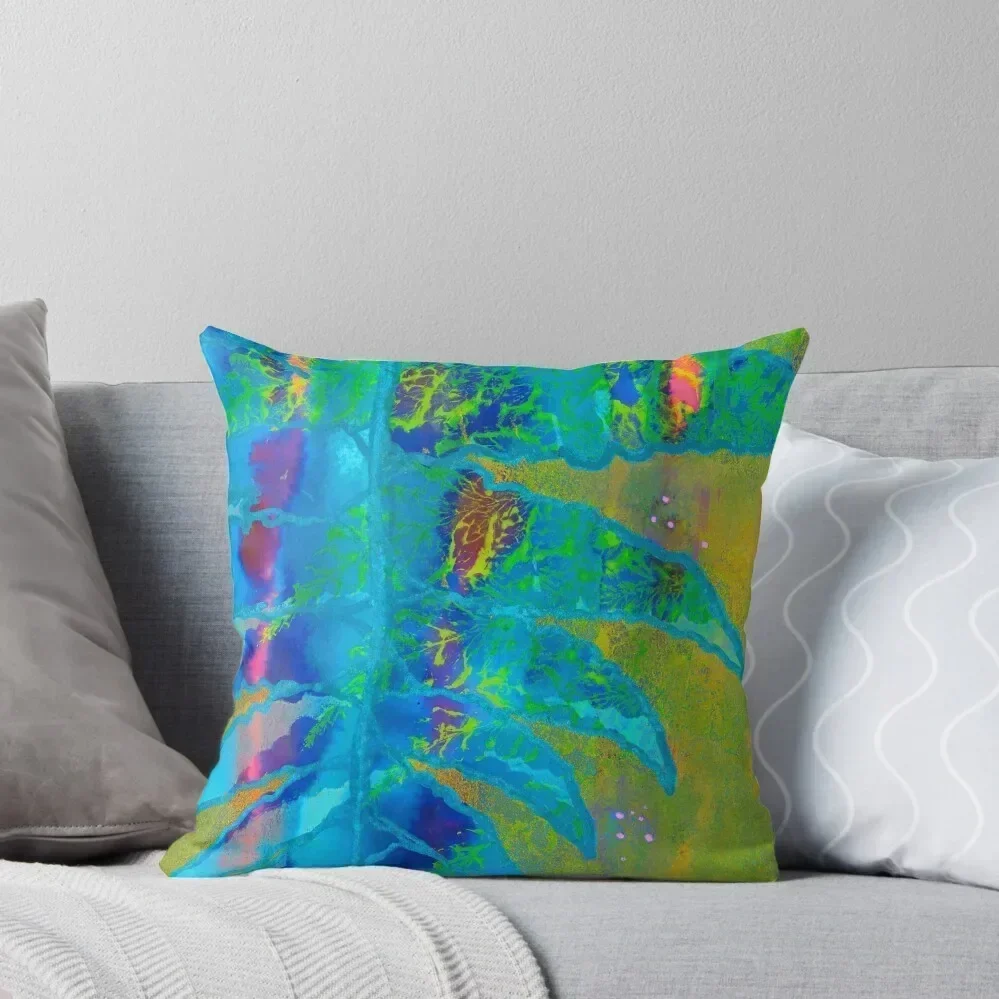

Blue Fern Throw Pillow Custom Cushion Decorative Cushion Cover Marble Cushion Cover pillow