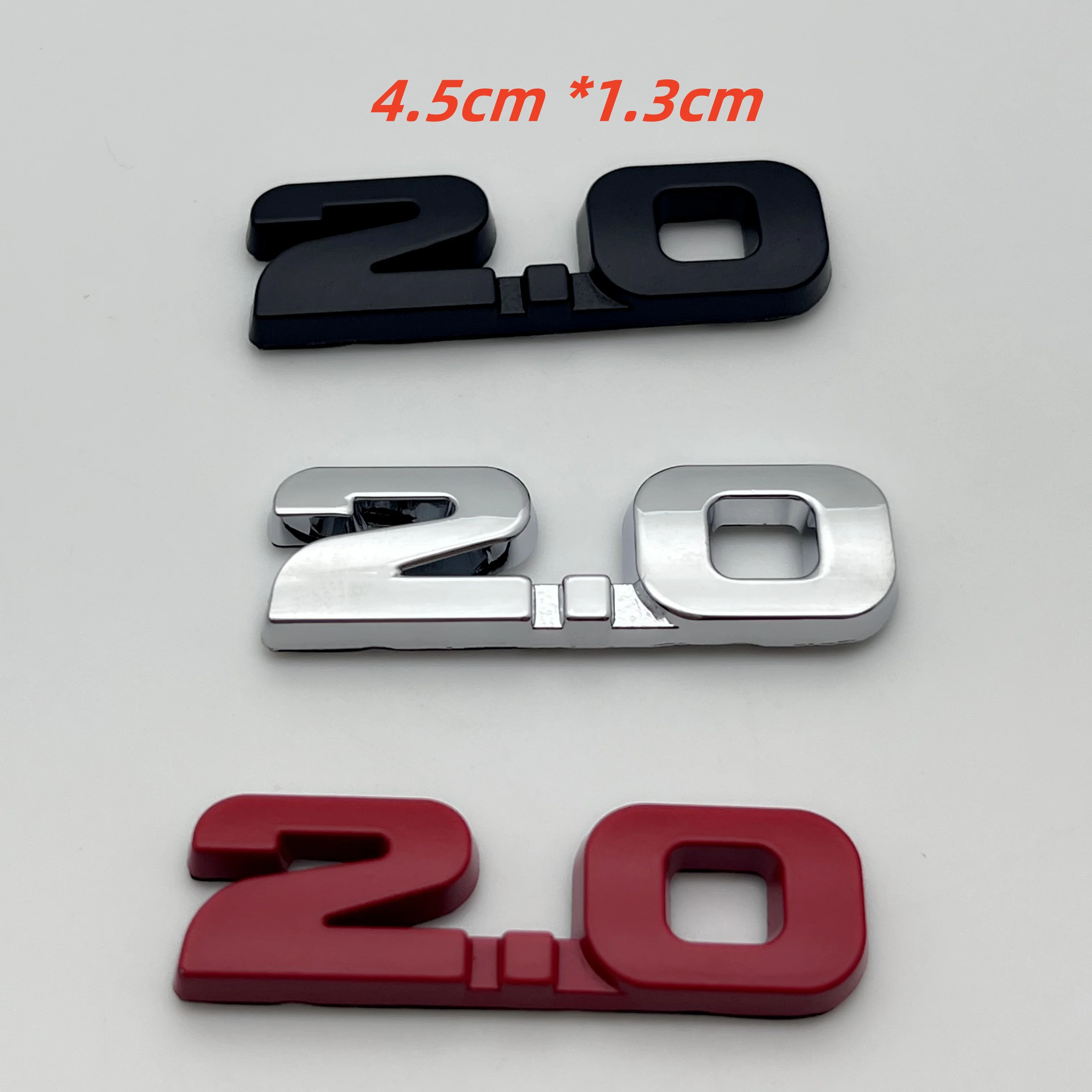 

1pcs/Set High-Quality 3D Metal 2.0 Letters Sticker Car Rear Emblem Fender Side Rear Tail Trunk Badge Sticker Styling Accessories