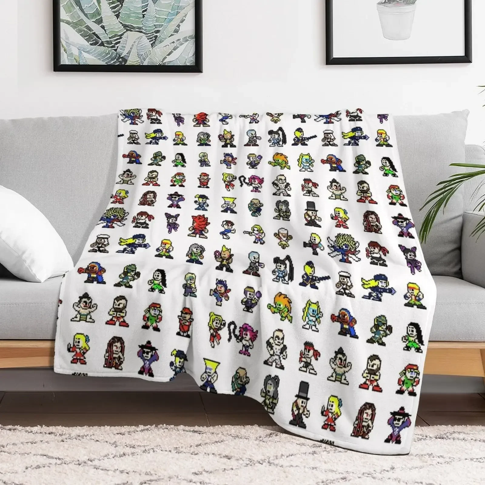 

Sfv Full roster Chibi Pixels Throw Blanket Large for babies Blankets manga anime Blankets For Baby Blankets