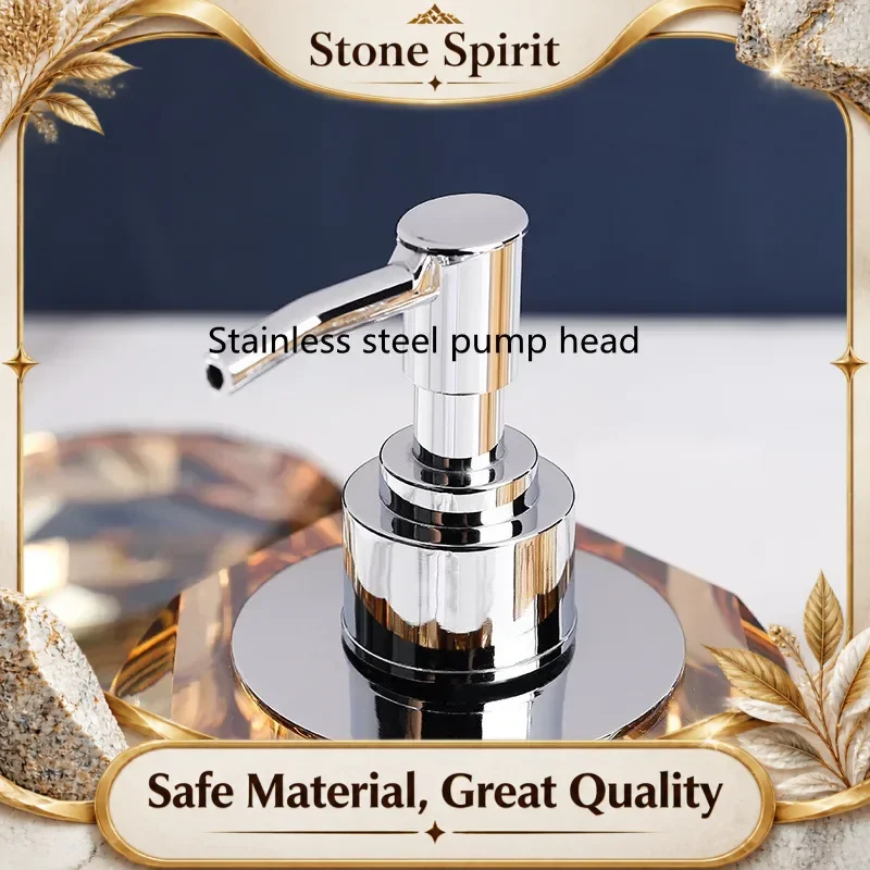 High Quality Crystal Bathroom Decoration Accessories, Soap Dispenser, Shampoo Bottle, Storage Tray, Amber and Smoky Gray