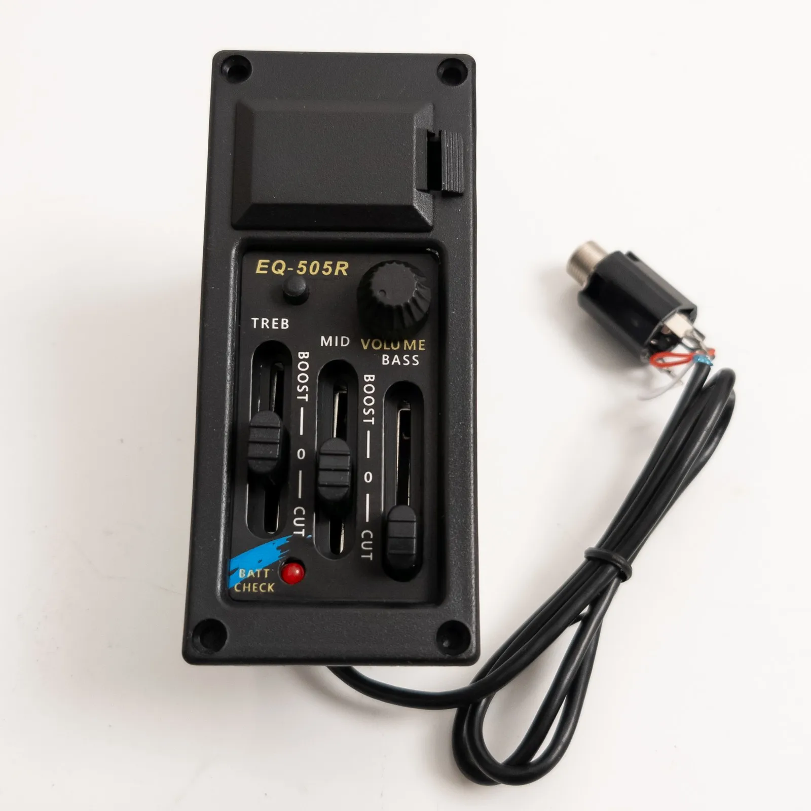 

Профессиональный 3-полосный эквалайзер для акустической гитары, предусилитель EQ-505R для правой руки, выход 6,5 мм, регулируемая громкость, бас, средний, высокие частоты