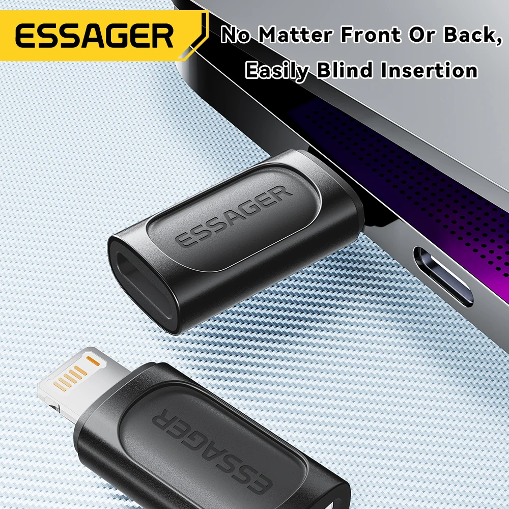 Essager iluminação para tipo c otg adaptador usb tipo c para iluminação pd 20w carregamento rápido para iphone 15 14 13 12 pro max conversor ios