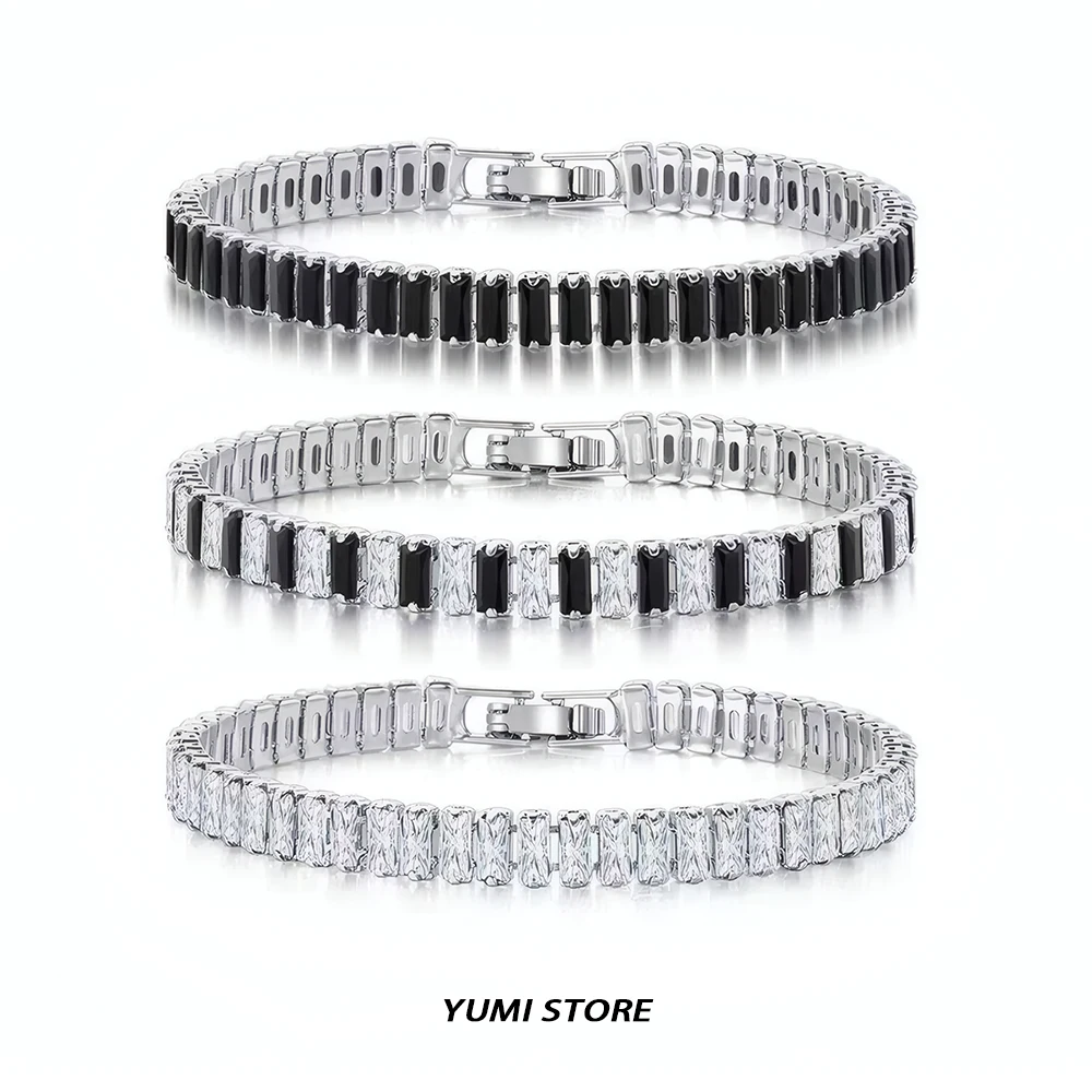 Hip-Hop Luxus Zirkon-Armband für Männer und Frauen Nicht Verblassendes Titan-Stahl Punk Fitness-Armband Paar-Schmuck Valentinstag-Geschenk – Detail 2