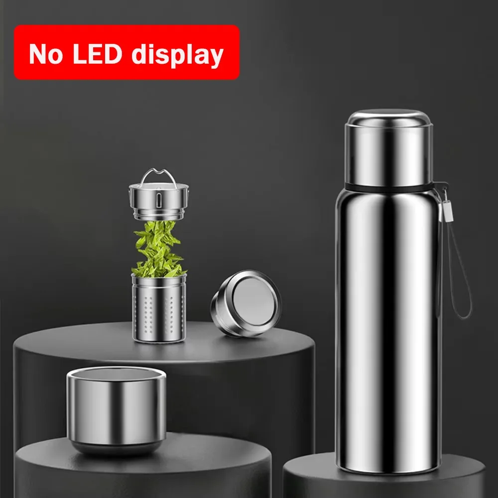 

600/800/1200/1500ml Insulated Water Bottle LED Temperature Display Stainless Steel Thermal Mug Leak-proof Vacuum Flask