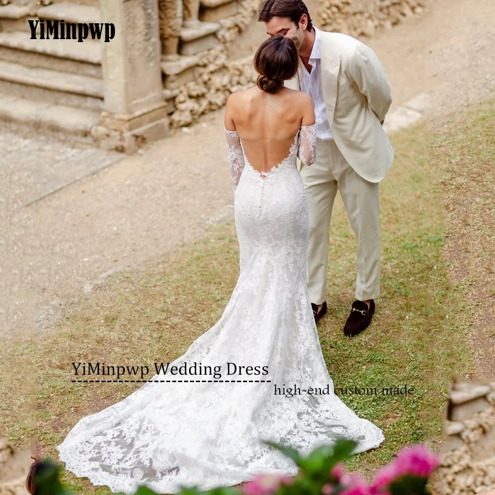 

Charming Wedding Dress for Women Bride Sweetheart Mermaid Detachable Sleeve Backless Applique Sweep Train Bride Gown Customized