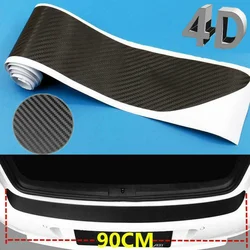 Car Rear Bumper Sticker Carbon Fiber Protective Pad Anti-Scratch Cover Car Edge Board Scuffproof Decal Strip 90cm