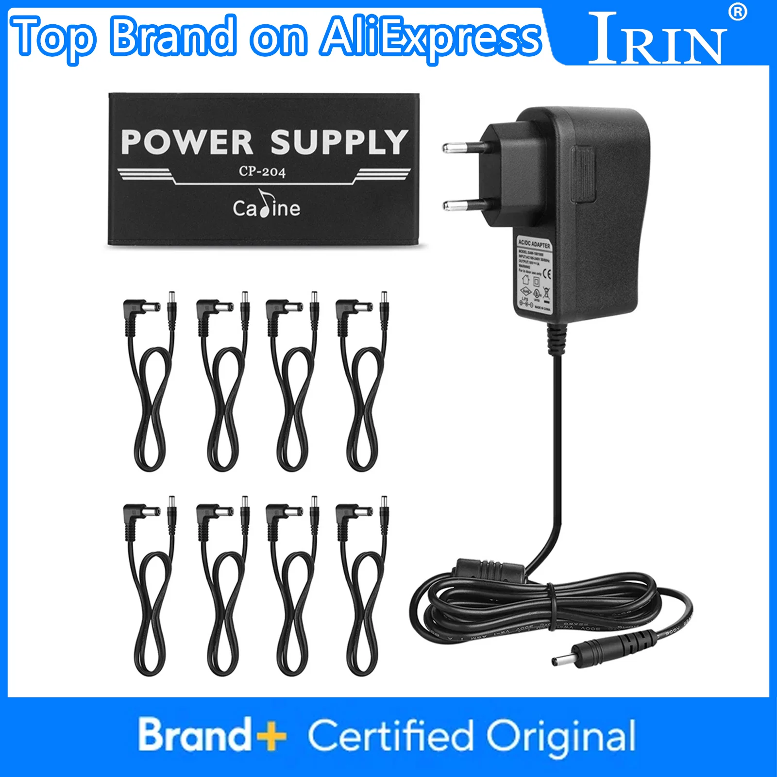 

Caline CP-204 Guitar Effect Pedal Power Supply 8 Isolated Outputs Anti-Interference 18W Different Output Guitar Pedal Power