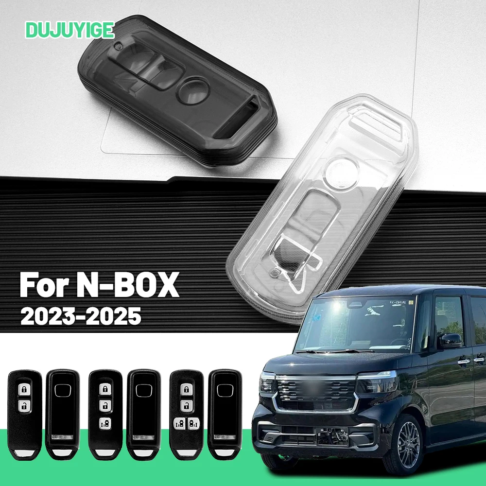 

Прозрачный чехол для автомобильного ключа из ТПУ для Honda N-BOX 2023-2026, защитный чехол для брелока, автоаксессуары 2024 2025