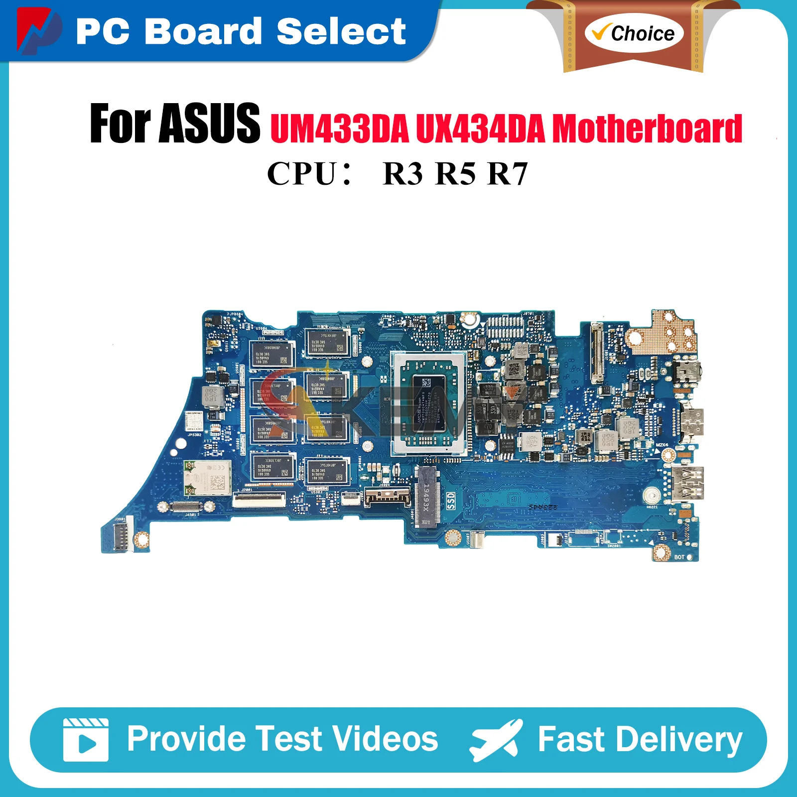 

UX434DA Материнская плата для ноутбука ASUS ZenBook UX434DA UX434D UM433DA Материнская плата для ноутбука с процессором R3 R5 R7 100% тестирование ОК быстрая доставка