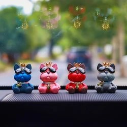 Cute Gradient Bully Dog Car Decoration Ornaments Auto Center Console Decoration Gadgets For Gifts Car Interior Accessories