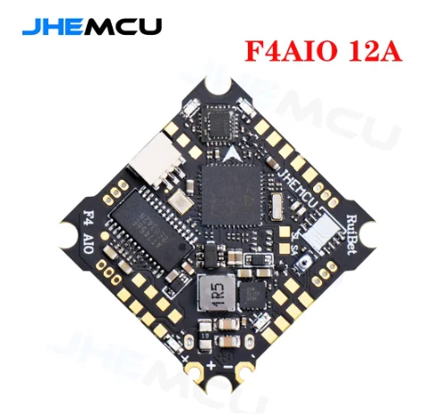 JHEMCU Ruibet F4AIO 12A F411 Flight Controller BLHELIS 12A 4in1 ESC 1-2S 25.5X25.5mm for FPV Tinywhoop Cinewhoop