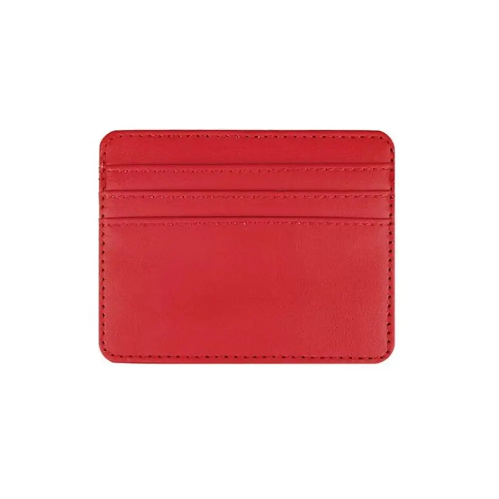 Portable Small Women Candy Color PU Leather Coin Purse Credit Card Pocket Credit Card Box Slim Wallets Business Card Cover