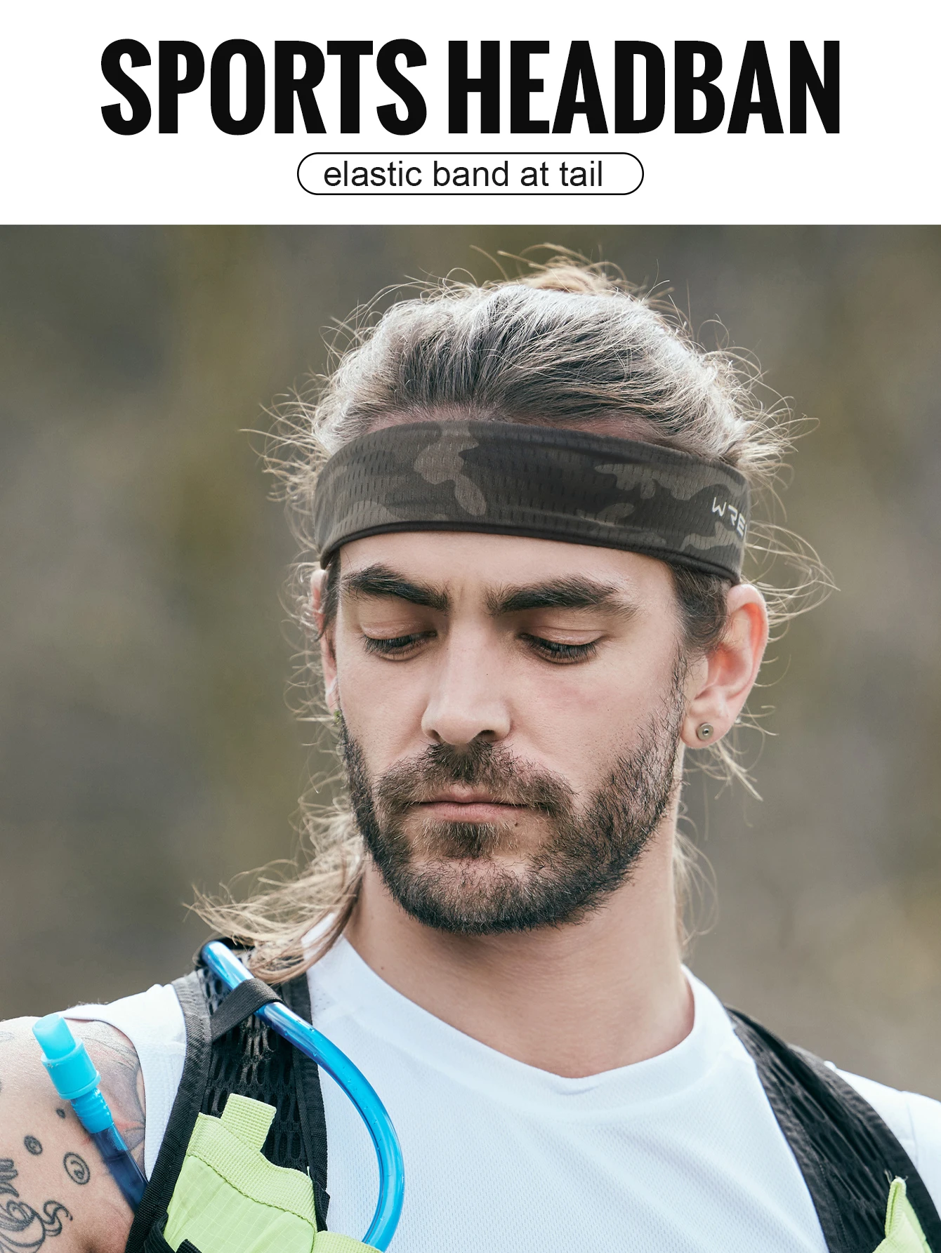 WRELS Anti-Rutsch-Sport-Stirnband für Herren und Damen, Schweißband, schnell trocknend, atmungsaktiv, saugfähig, elastisch, für Radfahren, Fitness, Laufen – Detail 1