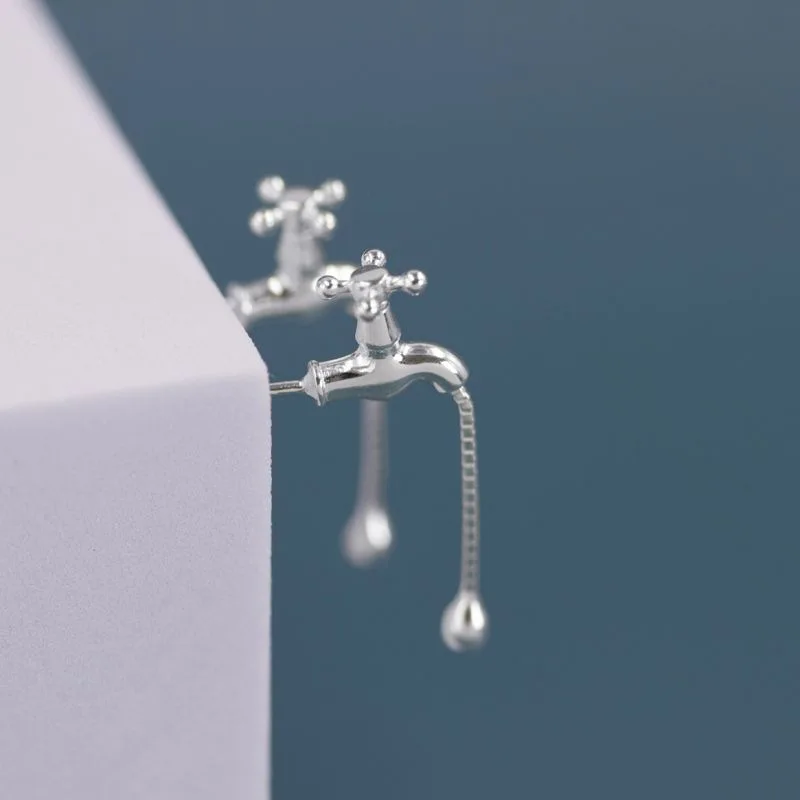 Fun and Cute Style Gold Color Faucet Earrings UNISEX Funny April Fool's Day Party Jewelry Earrings