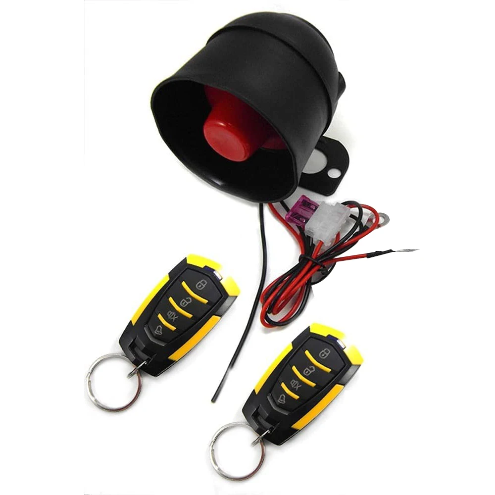 Car Horn Siren Alarm Security Protection System with 2 Remote Controls 7-Level Sensitivity Anti-Theft