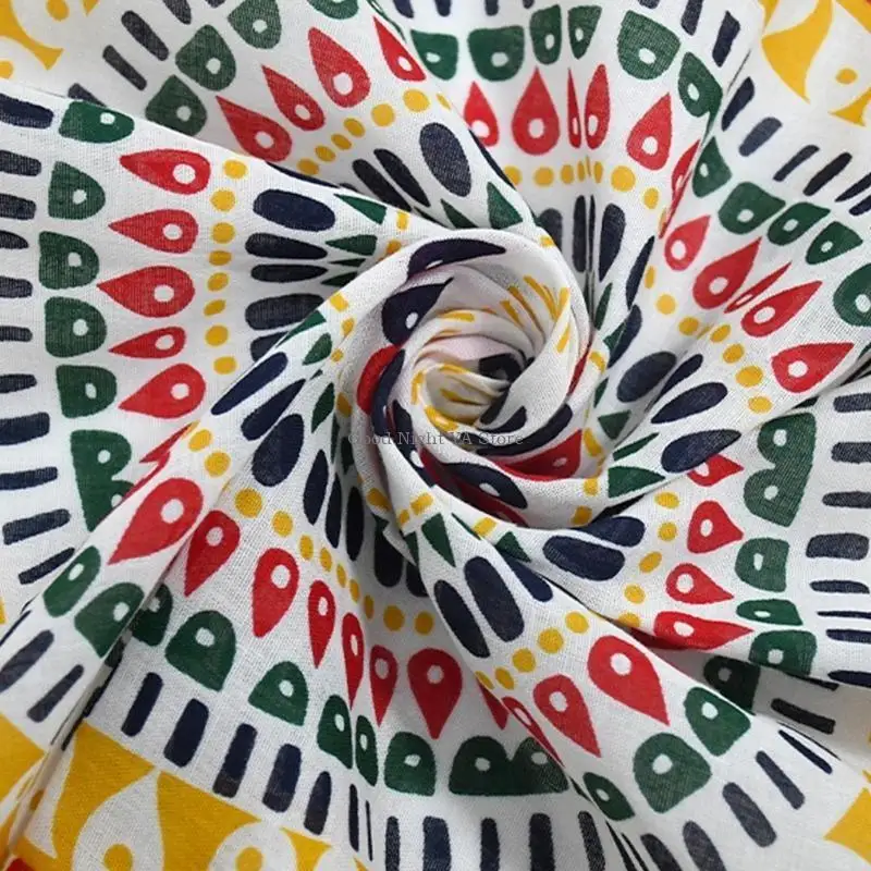 Multifunctional Breathable Headscarf Print Pattern Square Breathable Head Scarf Trendy Youth Accessory