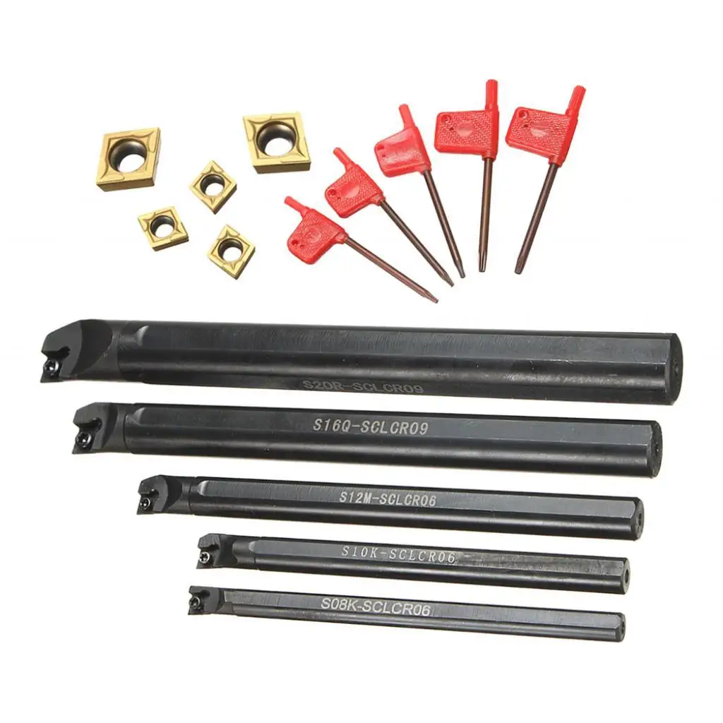 CNC Lathe Boring Bar Multi Size Metal Set Strong Impact Resistance Wear Resistant for Professional Turning