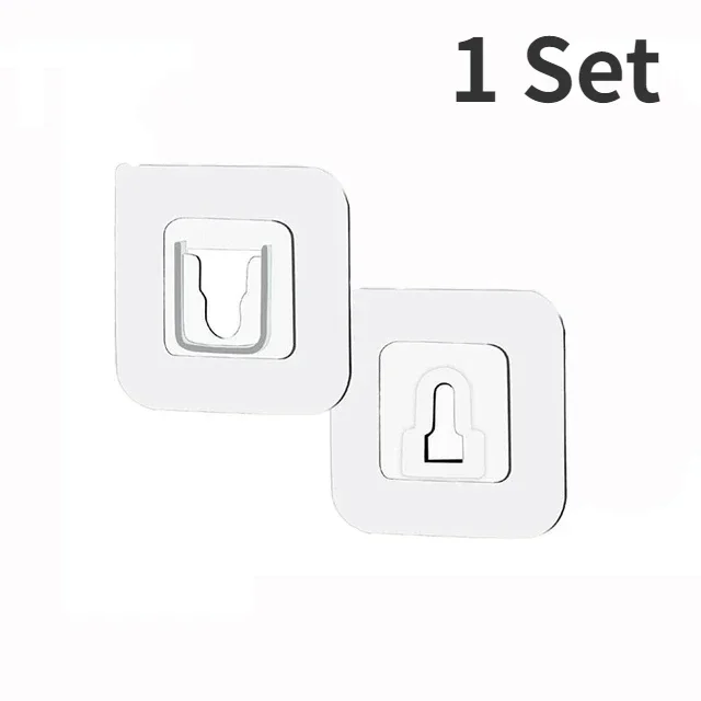 20/1Set Dubbelzijdig Zelfklevende Muurhaak Hanger Socket Router Houder Ponsvrij Sterke Transparante Houder Fotolijst Plakken Haak