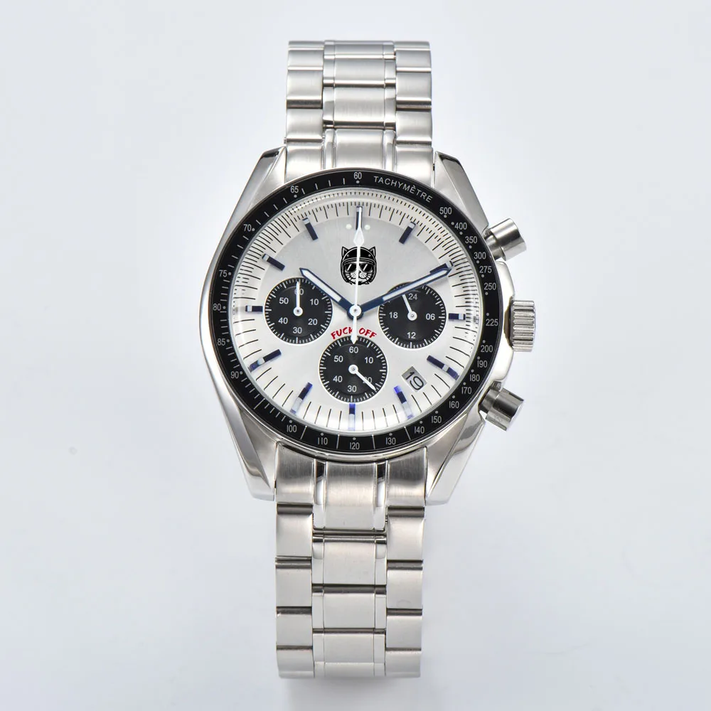 Orologio VK63 di lusso di fascia alta da 39,7 mm con quadrante personalizzato tipo panda luminoso da 32,5 mm e accessori per orologi con movimento al quarzo VK63