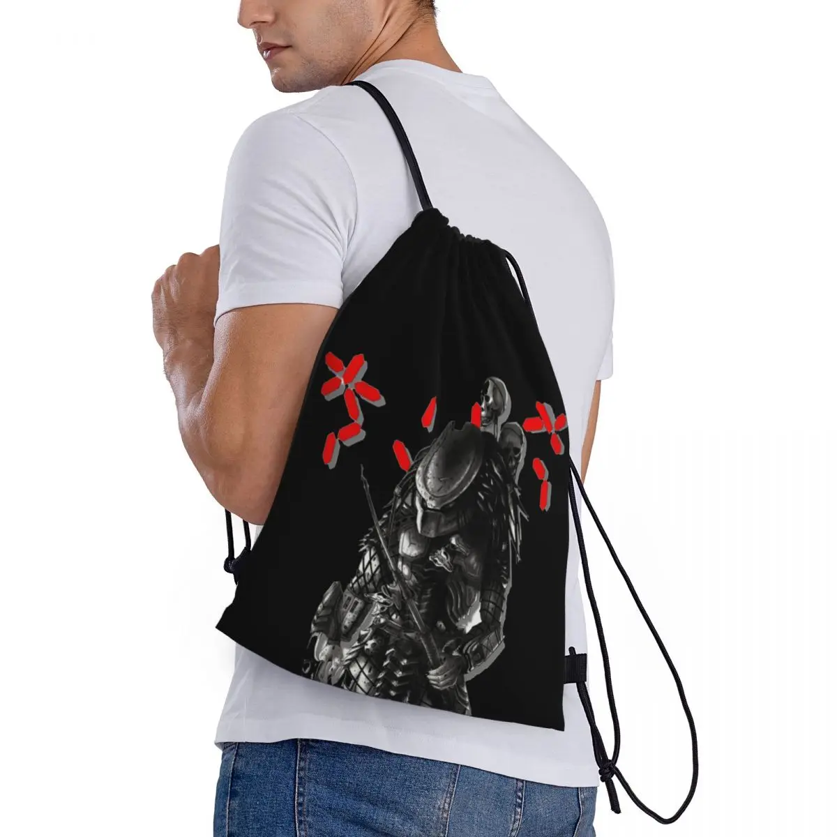 Predator Movie Alien 12 Classic Drawstring Bags Gym Bag Rucksack Durable Backpack Funny Joke