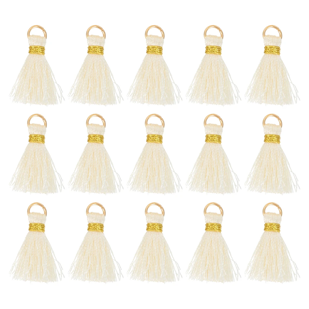 

30Pcs Hanging Tassels for DIY Craft Keychain Decorative Fan Curtain Pendants Golden Circled Durable Decorative Tassel