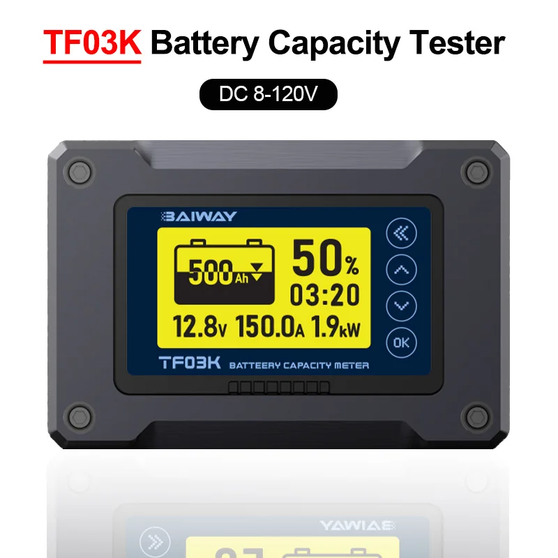 TF03K Coulomb Counter Meter 50A 100A 350A Battery Capacity Tester Monitor Battery Level Indicator Voltage Amperemeter for E-bi