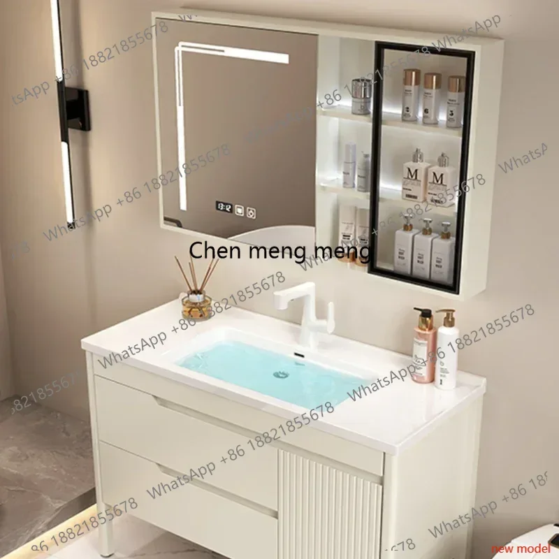 Muebles de Baño Blancos con Almacenamiento, Armarios Estrechos de Pared con Espejo y Cajones, Muebles Móviles para Inodoro, Mobiliario para el Hogar
