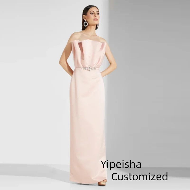 Abiti da ballo rosa eleganti personalizzati con perline Abiti da sera per occasioni da sera alla caviglia Abiti da festa con corsetto senza maniche