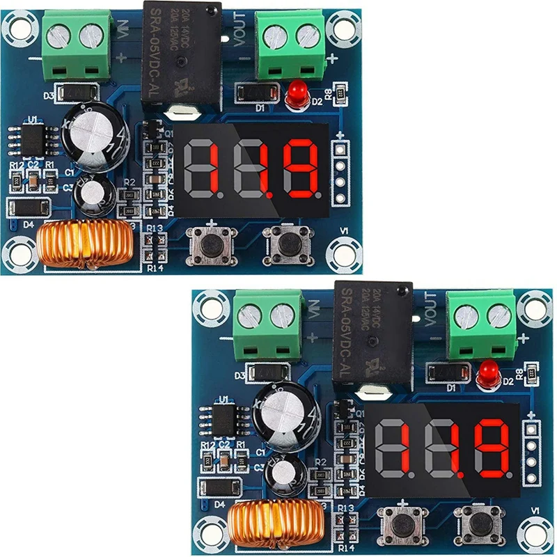 2 Pieces DC 12V-36V Voltage Protection Module Digital Low Voltage Protector Disconnect Over Discharge Protection Module