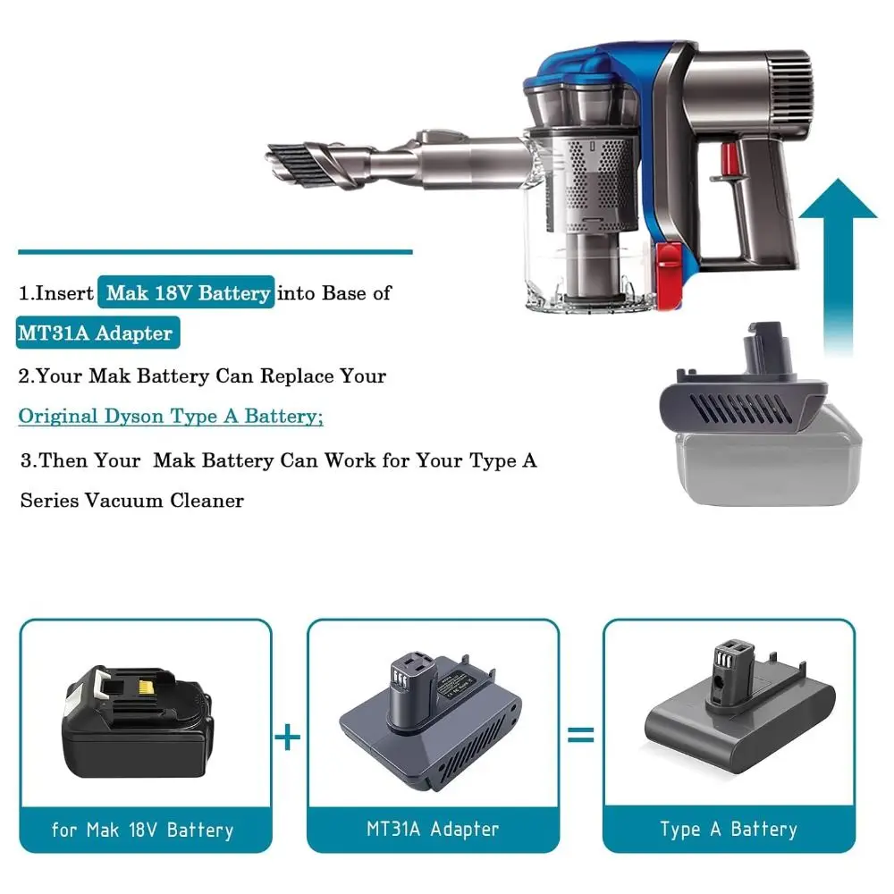 Accessories 18V Battery Adapter Universal Multi-functional Vacuum Cleaner Adapter Li-ion Battery Converter for Dyson