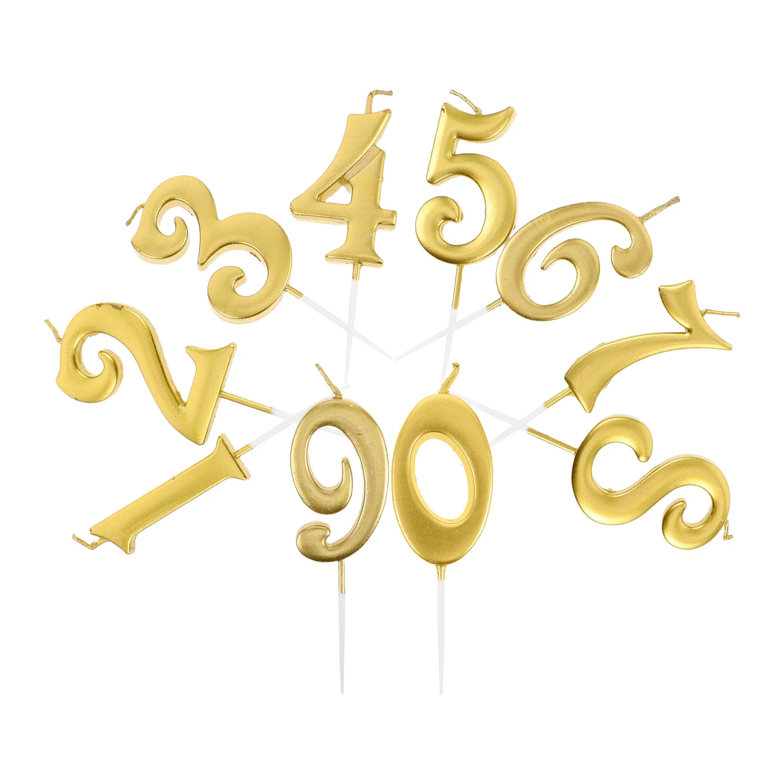 

10Pcs Birthday Cake Decorations Stylish Curved Glitter Number Candles for Anniversary Party Graduation Cake Topper Decorations