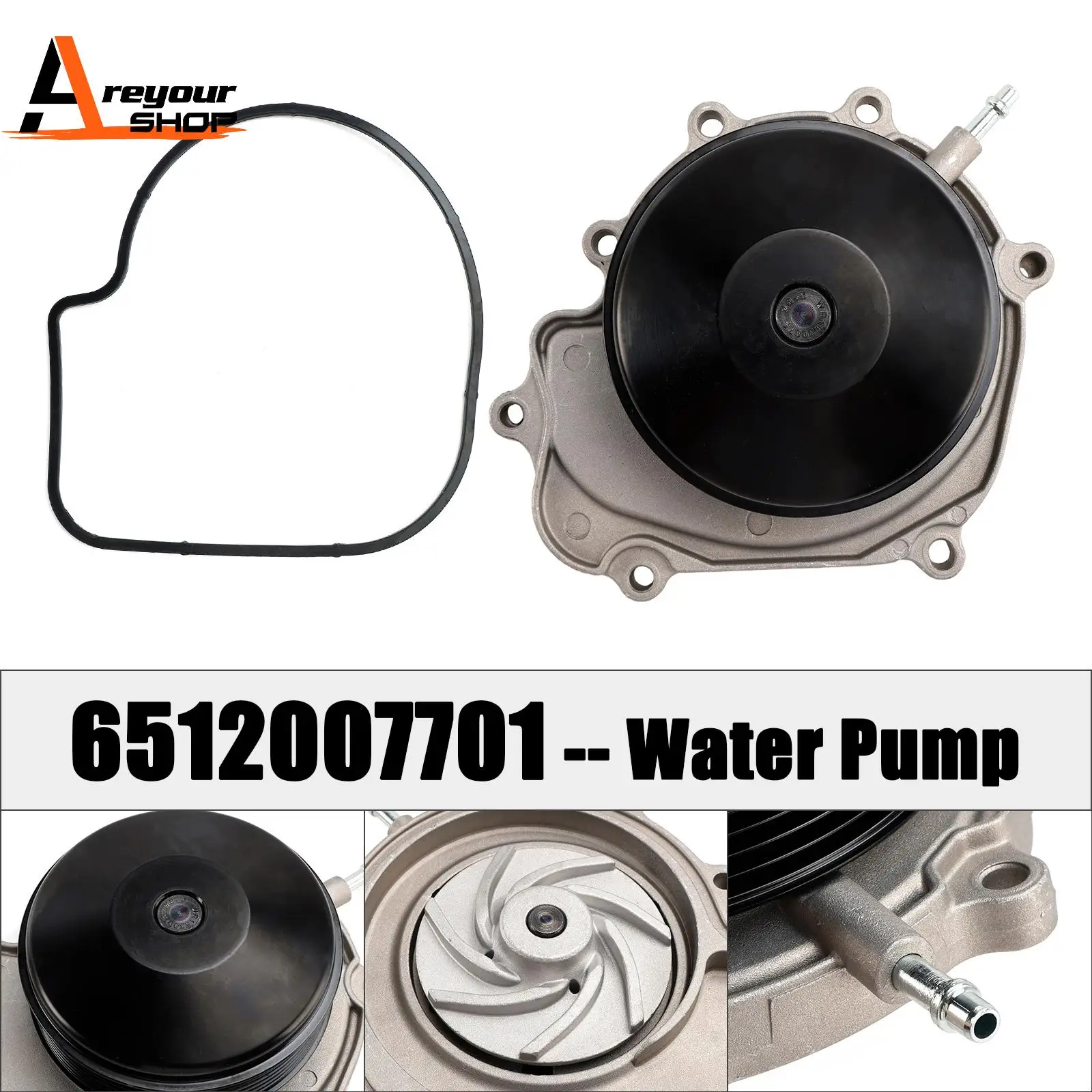 

Areyourshop Water Pump for Mercedes W204 W212 W166 X204 W221 R172 CDI OM651 6512007701