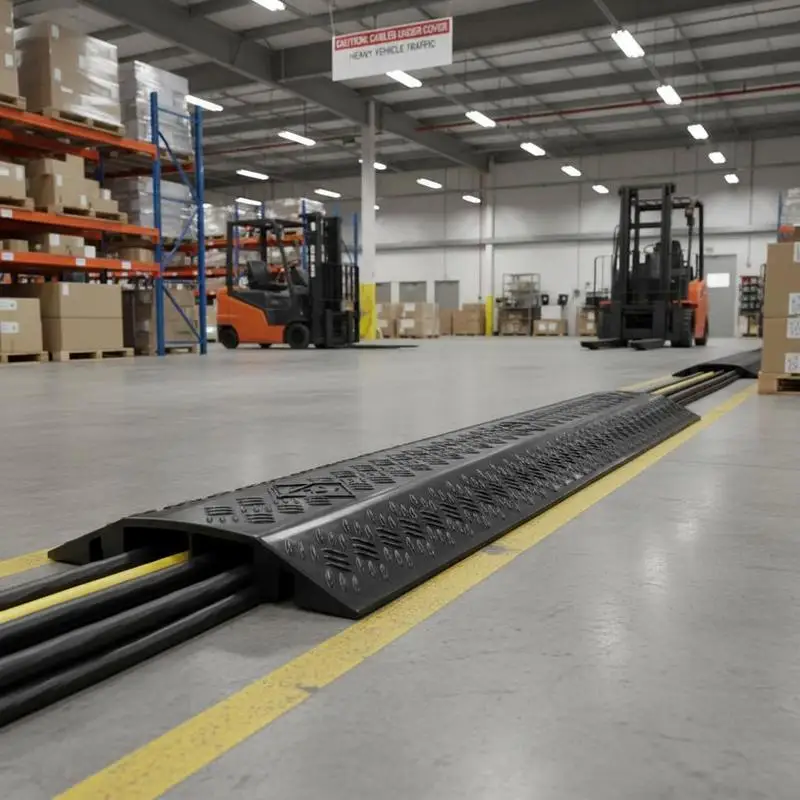 Pont de câblage de 975 mm, capacité de charge de 7938 kg/essieu, protection robuste en PP, protection contre les chocs, revêtements de sol, pour zones à seuils élevés, maison, bureau, entrepôt, 1 pièce