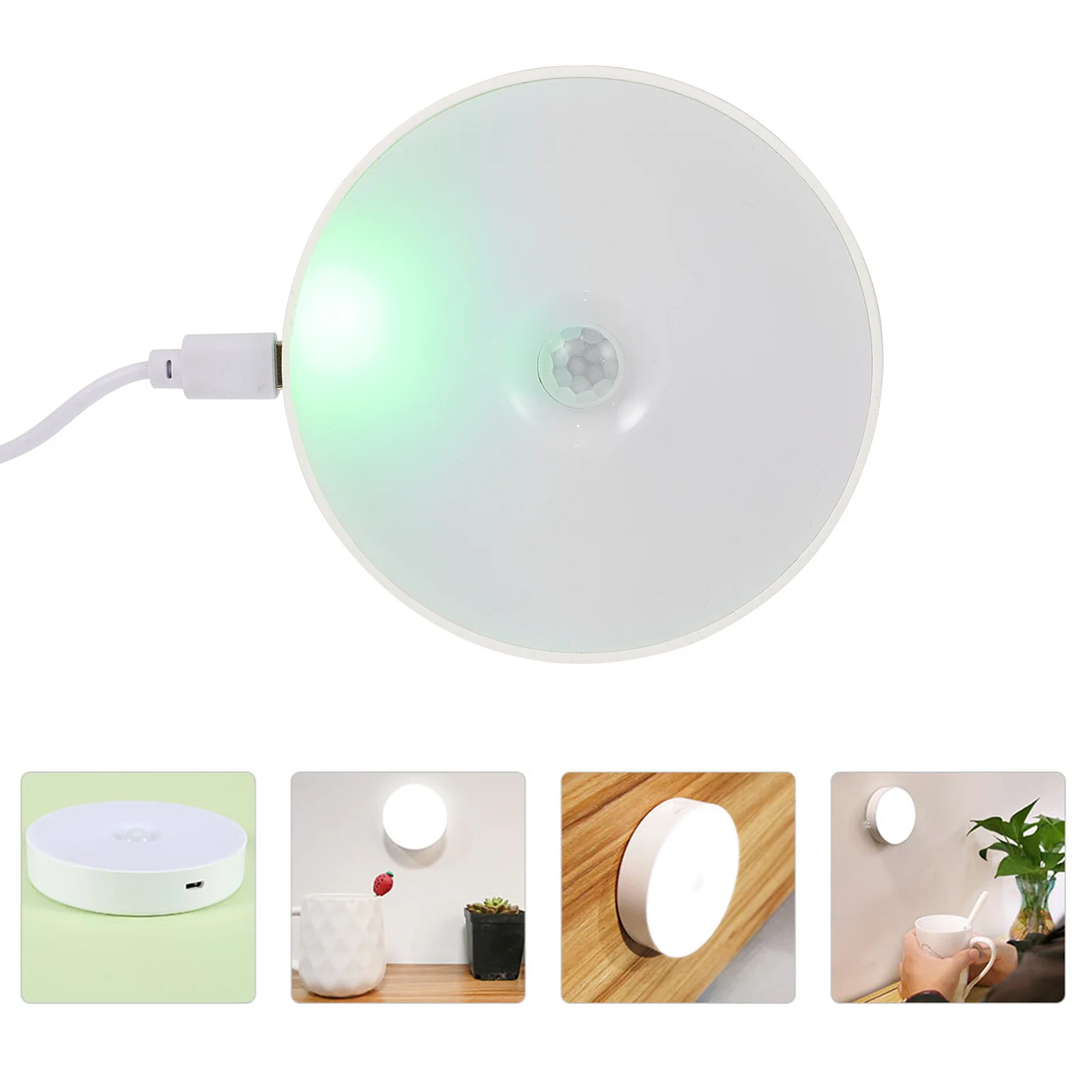 

1Pcs Body Sensor Small Night Lamp USB Rechargeable Intelligent Home Wall Light LED Bedside Lamp for Corridor Cabinet Use
