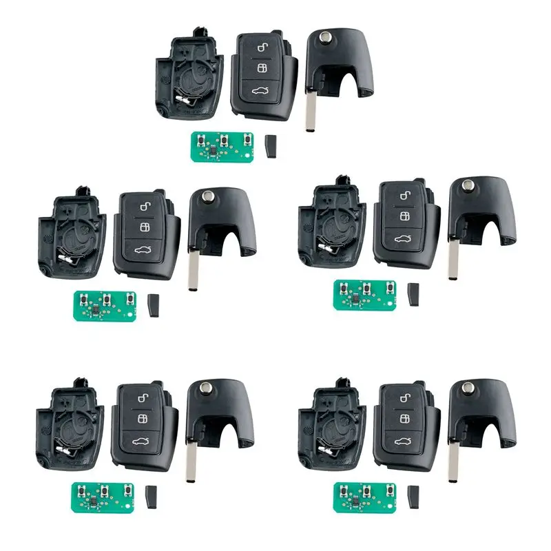 Precise 5X Car Smart Remote Key 3 Buttons Fit For Ford Focus Fiesta 2013 Fob Case 433Mhz