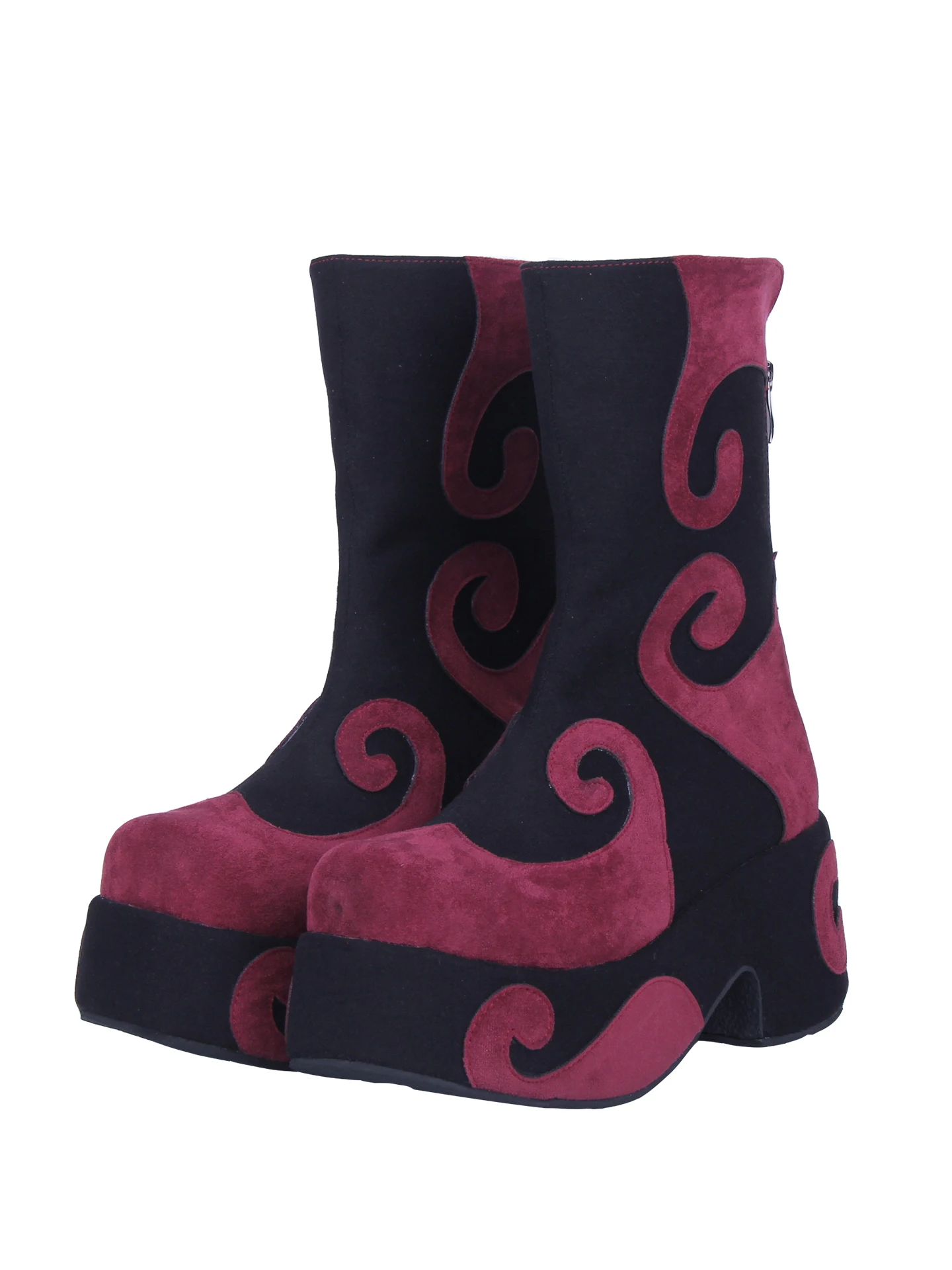 

Новинка 2023 года, ботинки Лолиты в стиле панк, ретро-узор, цветные ботинки средней длины на молнии с бисквитом