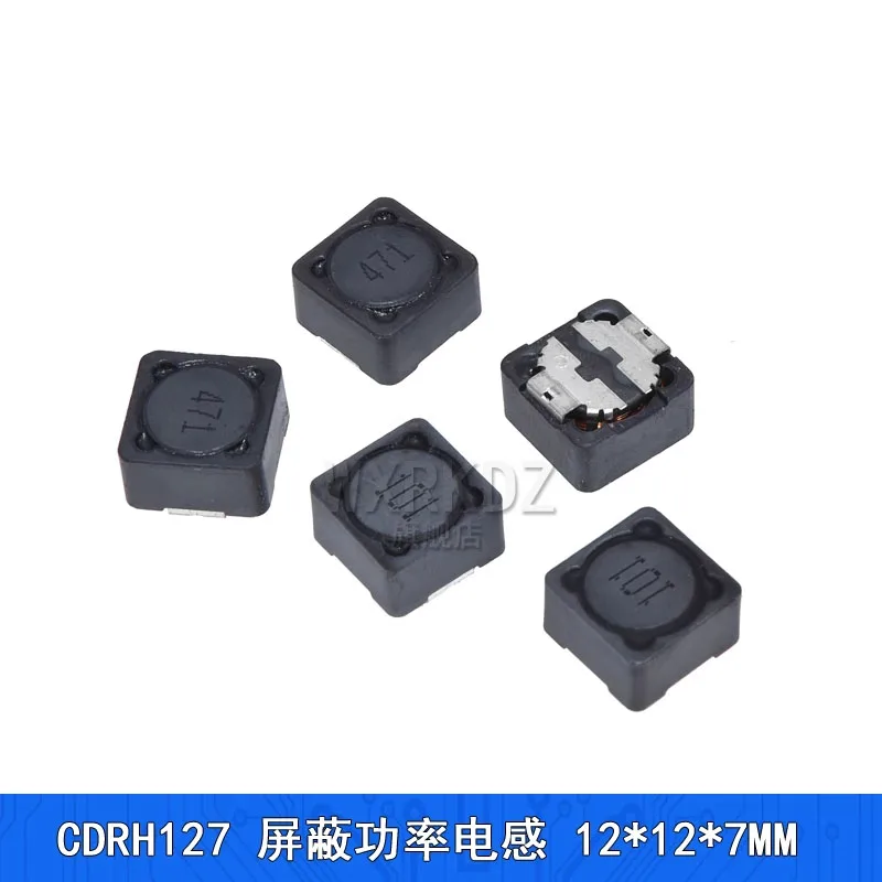 [10 piezas] Inductor de potencia SMD CDRH127R, 12*12*7 mm, blindado, con valores de inductancia: 1uh, 2.2uh, 4.7uh, 10uh, 15uh, 68uh, 470uh