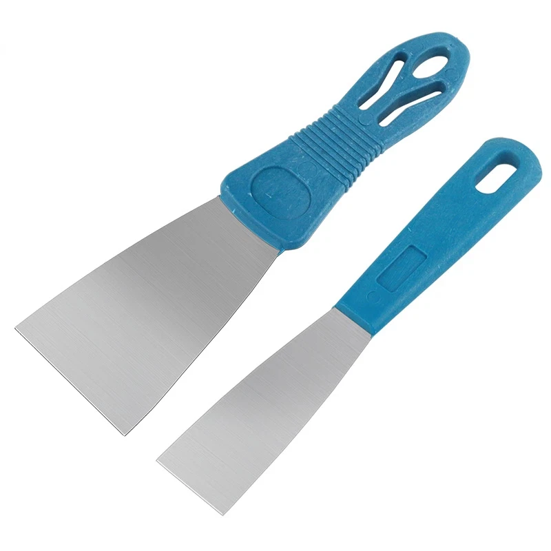 1개 스테인리스 스틸 사선 블레이드 스크레이퍼 퍼티 나이프 플라스틱 손잡이 1인치 2인치