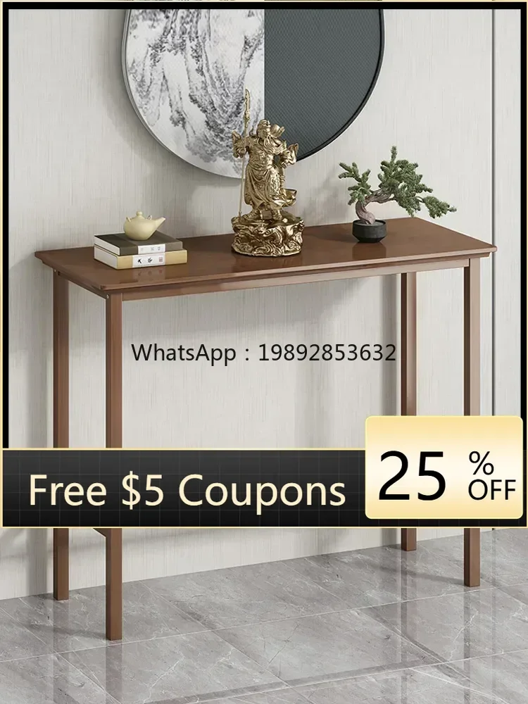 

AA Bar Counter High-Leg Table Living Room Side Table Simple Solid Wood Wall Bar Table and Chair