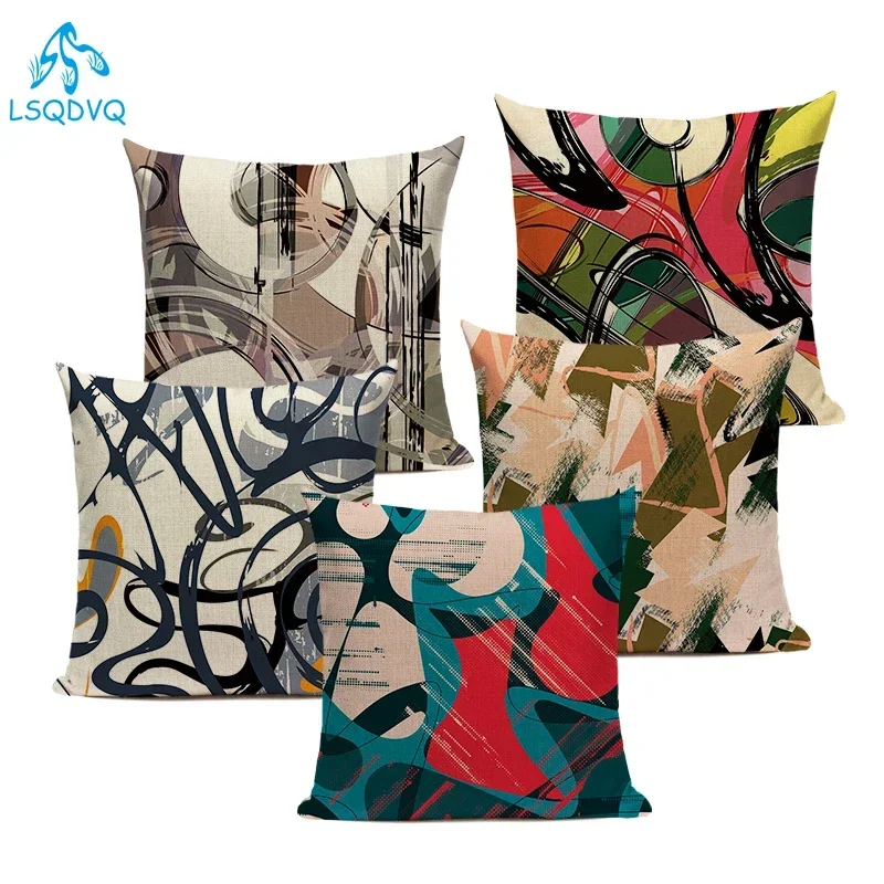 Cojines Decorativos Nordic Style Home Decor Abstract Geometry Geometric Linen Sofa Home Cushion Cover for Living Room