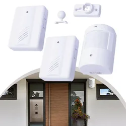 Wireless Driveway Alarm Infrared Transmitter Doorbell Receiver Motion Sensor Weatherproof for Home Security System new