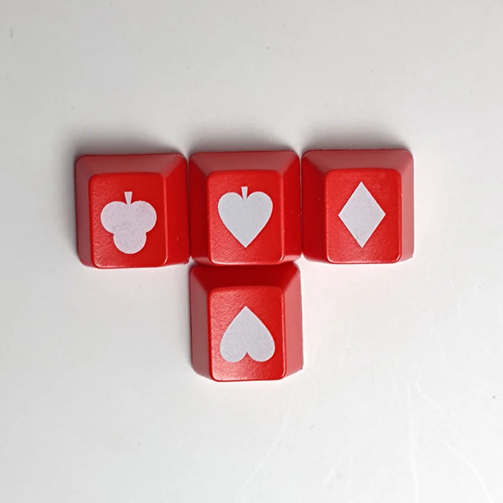 4 قطعة الأحمر ABS keycap شفافة دفع زر غطاء استبدال R4 بوكر مفتاح غطاء لوحة المفاتيح الملحقات