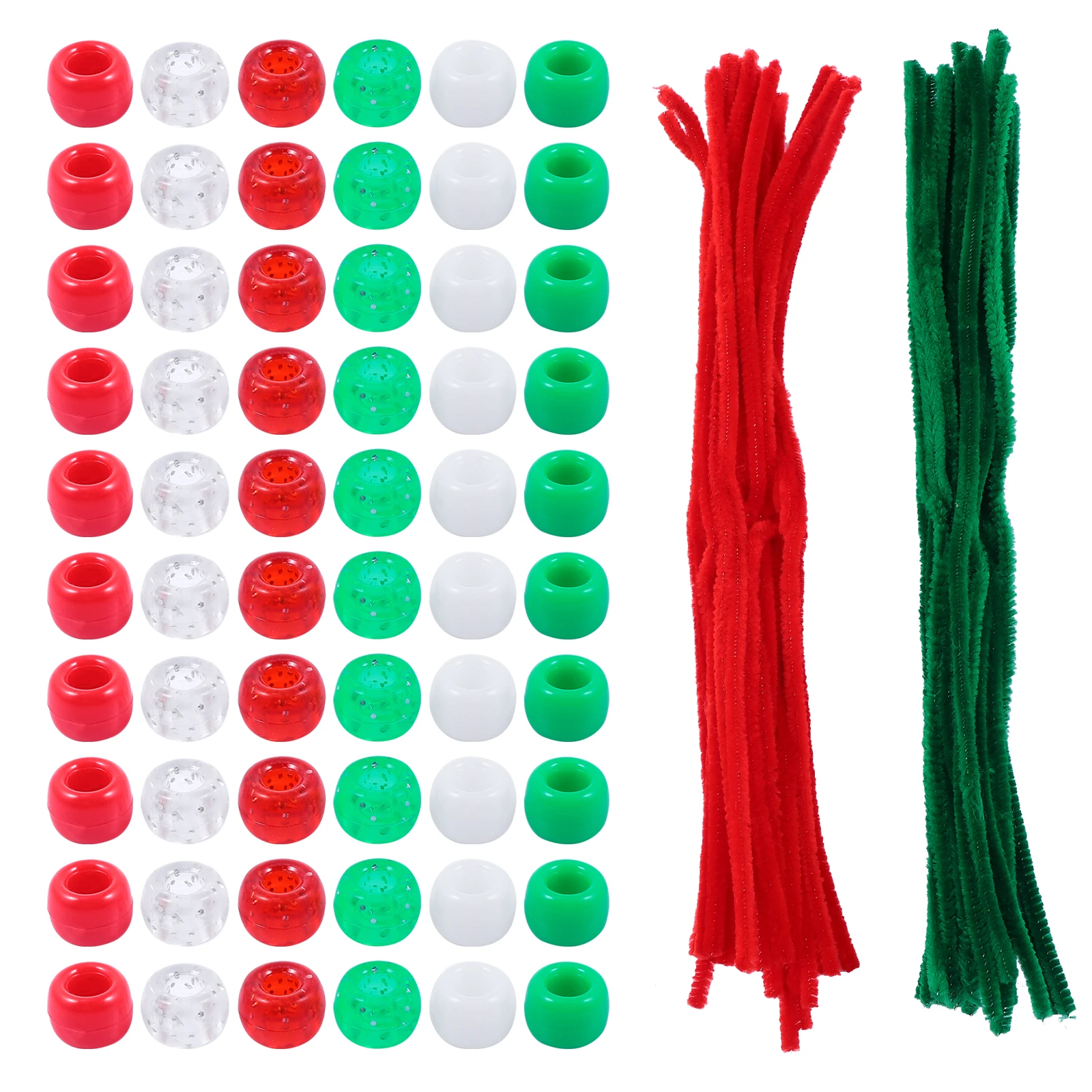 

1250pcs Christmas Plastic Beads Twisted Rods Diy Craft Accessories Durable Lightweight Colorful Bead Materials For Bracelets