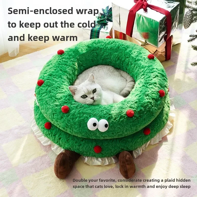 zeze@ Winter Warm Open Nest for Small Dog and Cat, Chinese Famous Brand, Christmas Costumes, Pet Pad, Wreat Cat, Winter