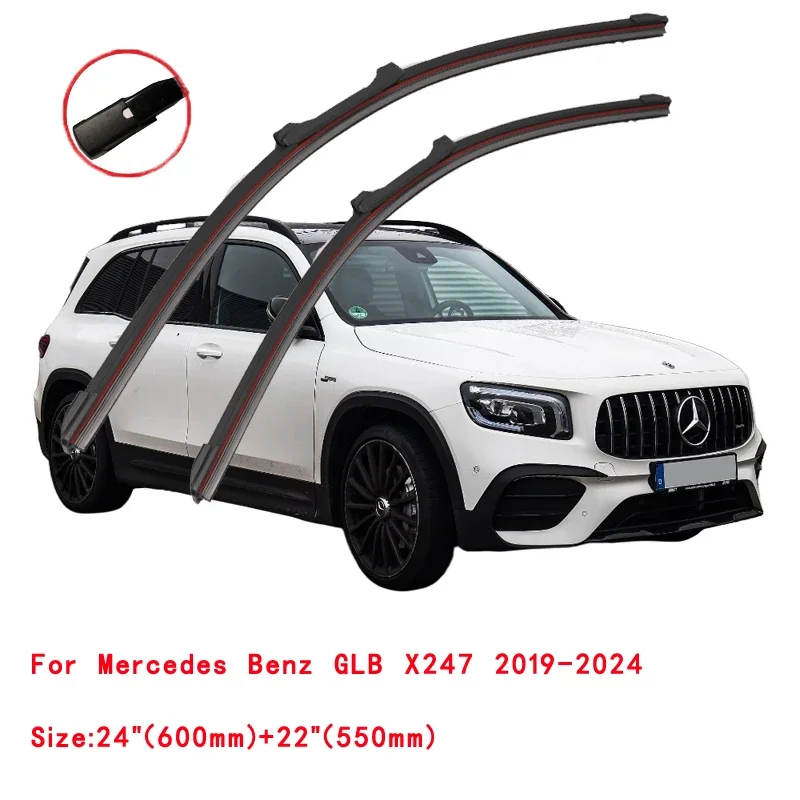 For Mercedes Benz GLB X247 2019-2024 Car Windshield Wiper Blade Front Windscreen Brushes Washer Accessories Cleaning Replacement