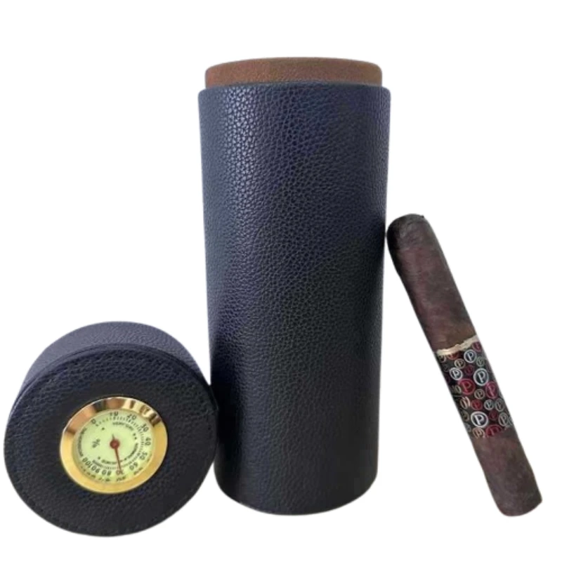 

Leather Travel Humidor Cigar Box Cedar Wood Portable Cigar Case Humidifier Hygrometer Box Cigar Accessories Fit 5 Cigars 91