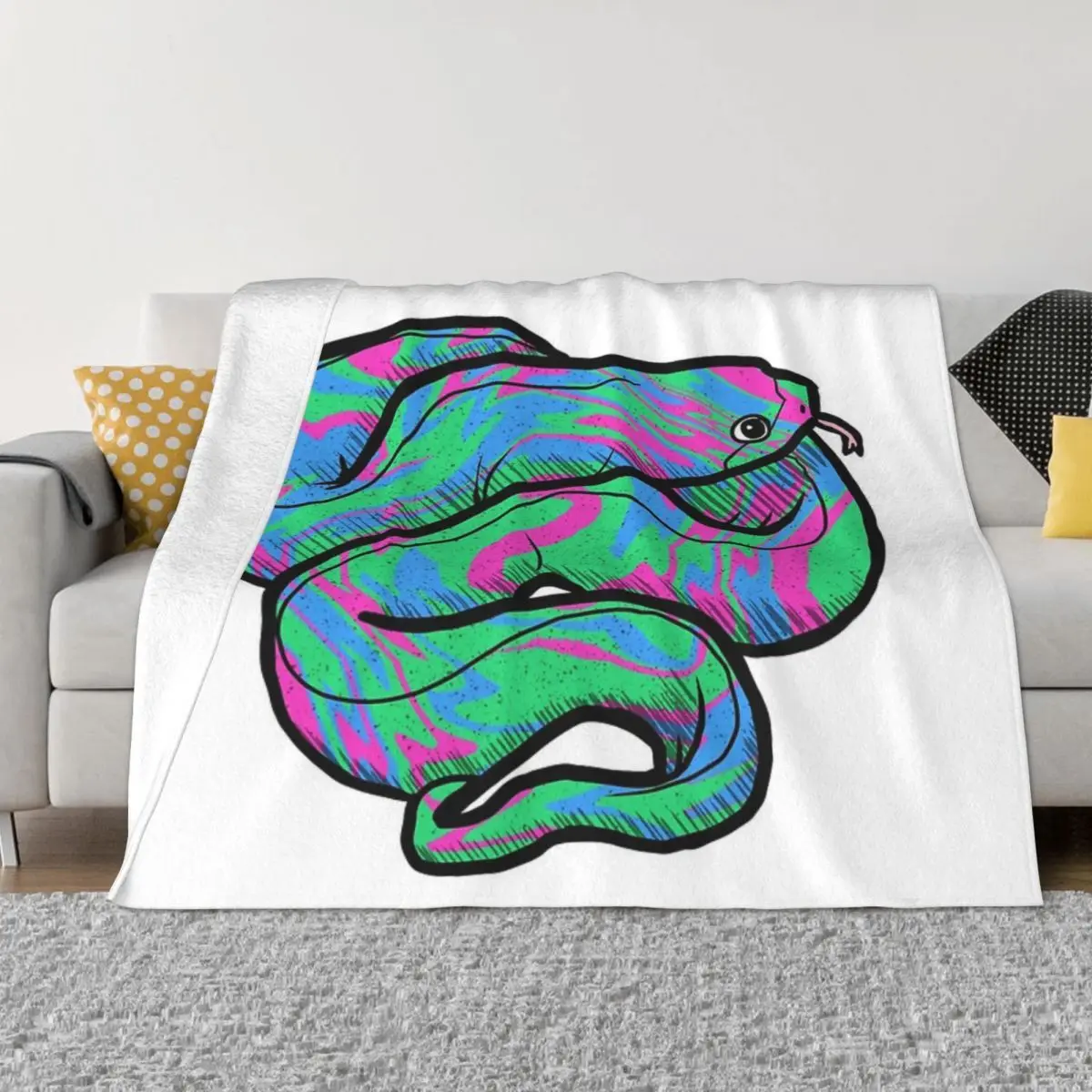 Pride Snake Polysexual Home Blankets Throw Blanket Custom Blanket Personalized Throw Blanket