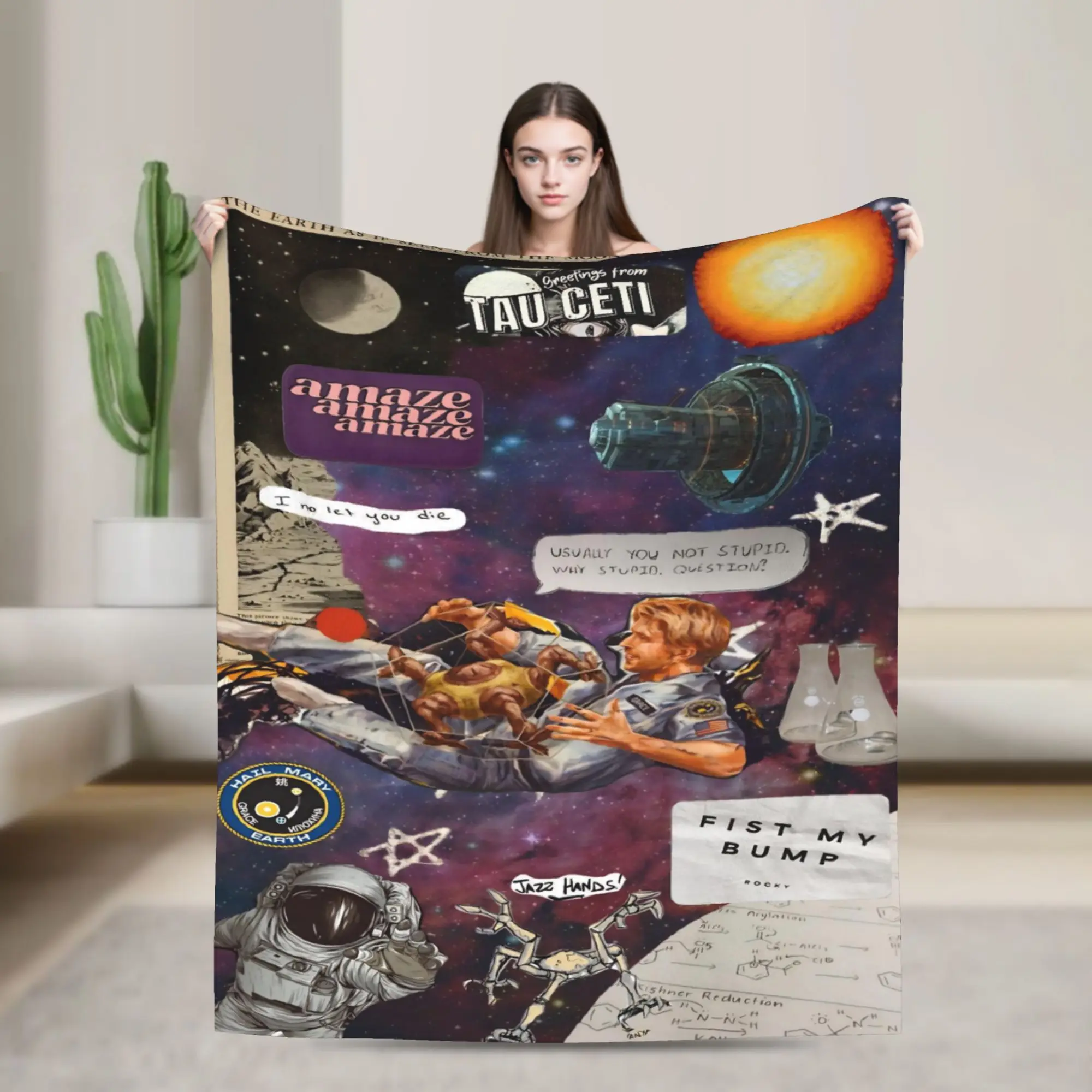 Project Hail Mary Amaze Knitted Blankets  Wool Throw Blanket Summer Air Conditioning Decoration Soft Warm Bedspread